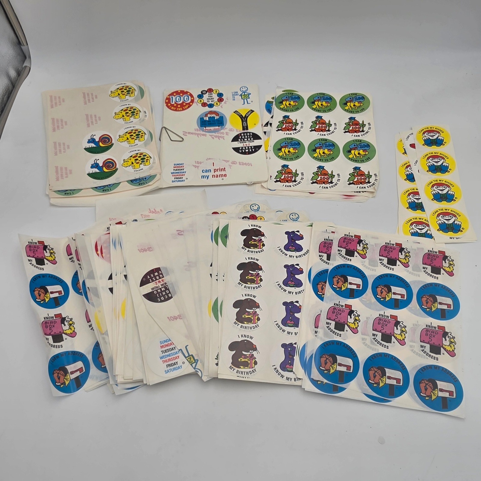 Vintage Sunshine Label Reward Stickers Lot Educational Achievement School Retro