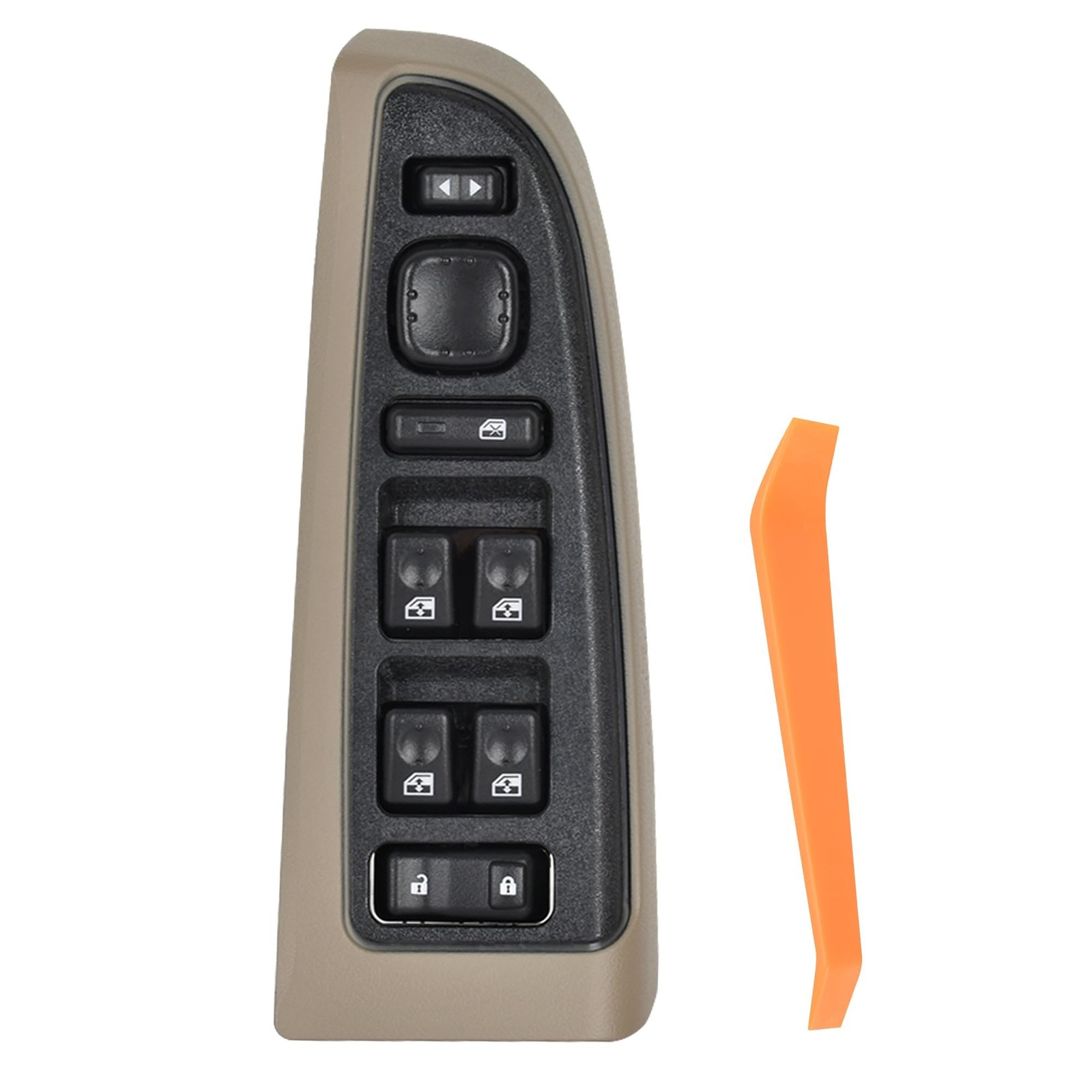 15883323 Front Driver Side Power Window Switch Door Lock Tan Bezel | Fit for ... 15883323 Front Driver Side Power Window Switch Door Lock Tan Bezel | Fit for ...