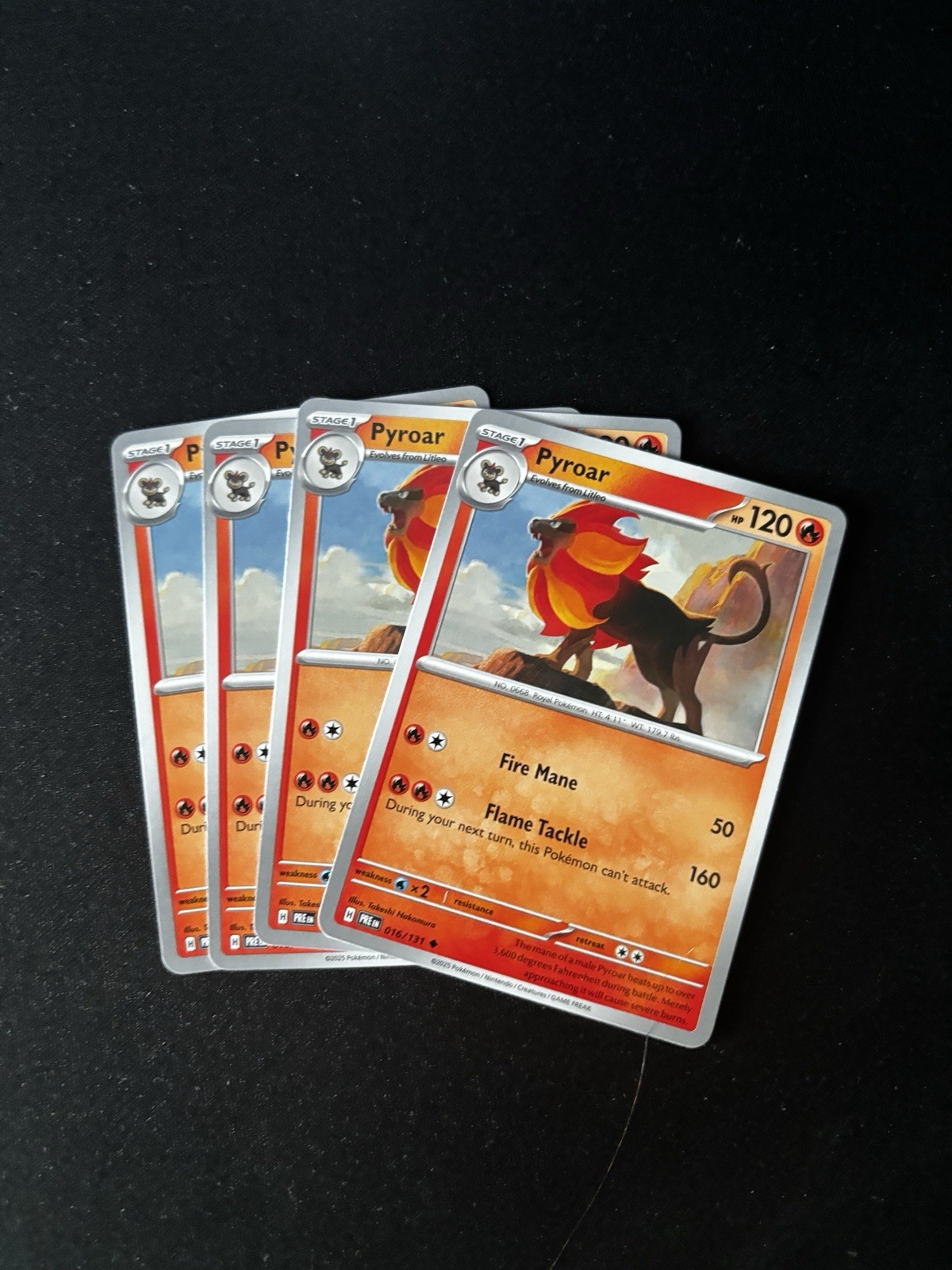 X4 Pyroar Pokemon TCG Prismatic Evolutions Pyroar 016/131 x4 Playset