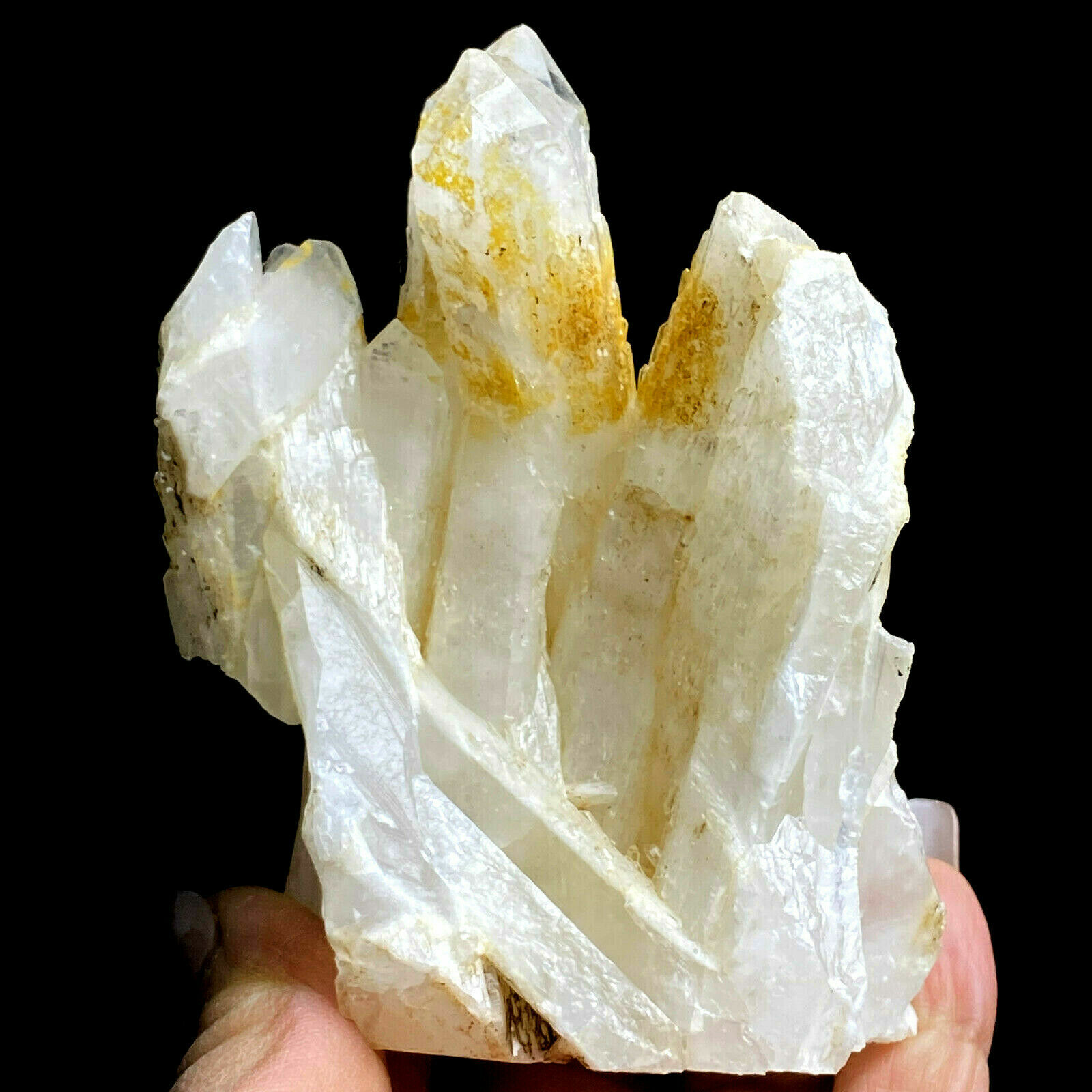 255g Natural Yellow Skin Translucent White Crystal Mineral Specimen