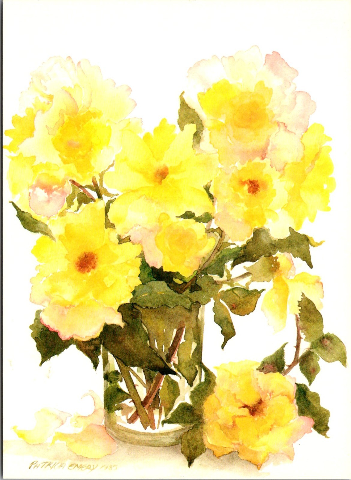 Yellow Roses By Patricia Emery Own Design London Shops Vintage Postcard TP13-12