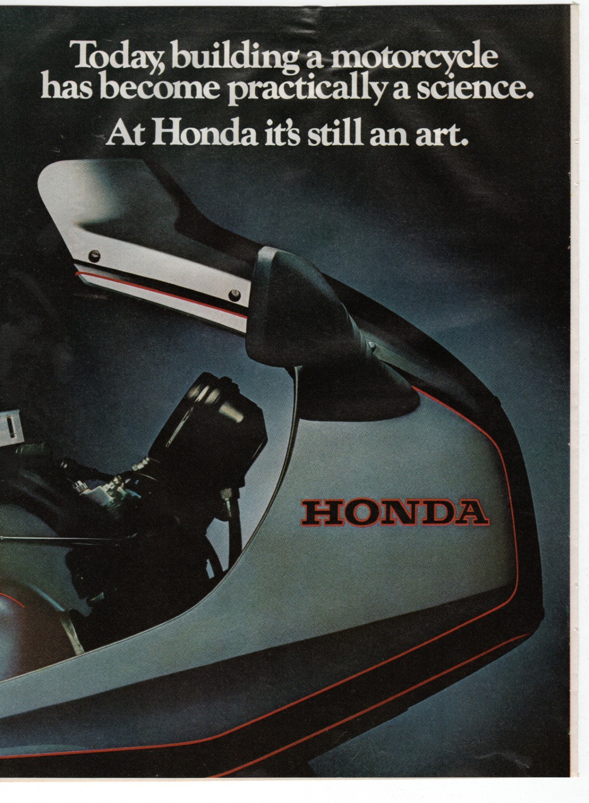 Vintage 1981 Honda CBX 1000 2-Page Motorcycle Ad “At Honda It’s Still an Art”