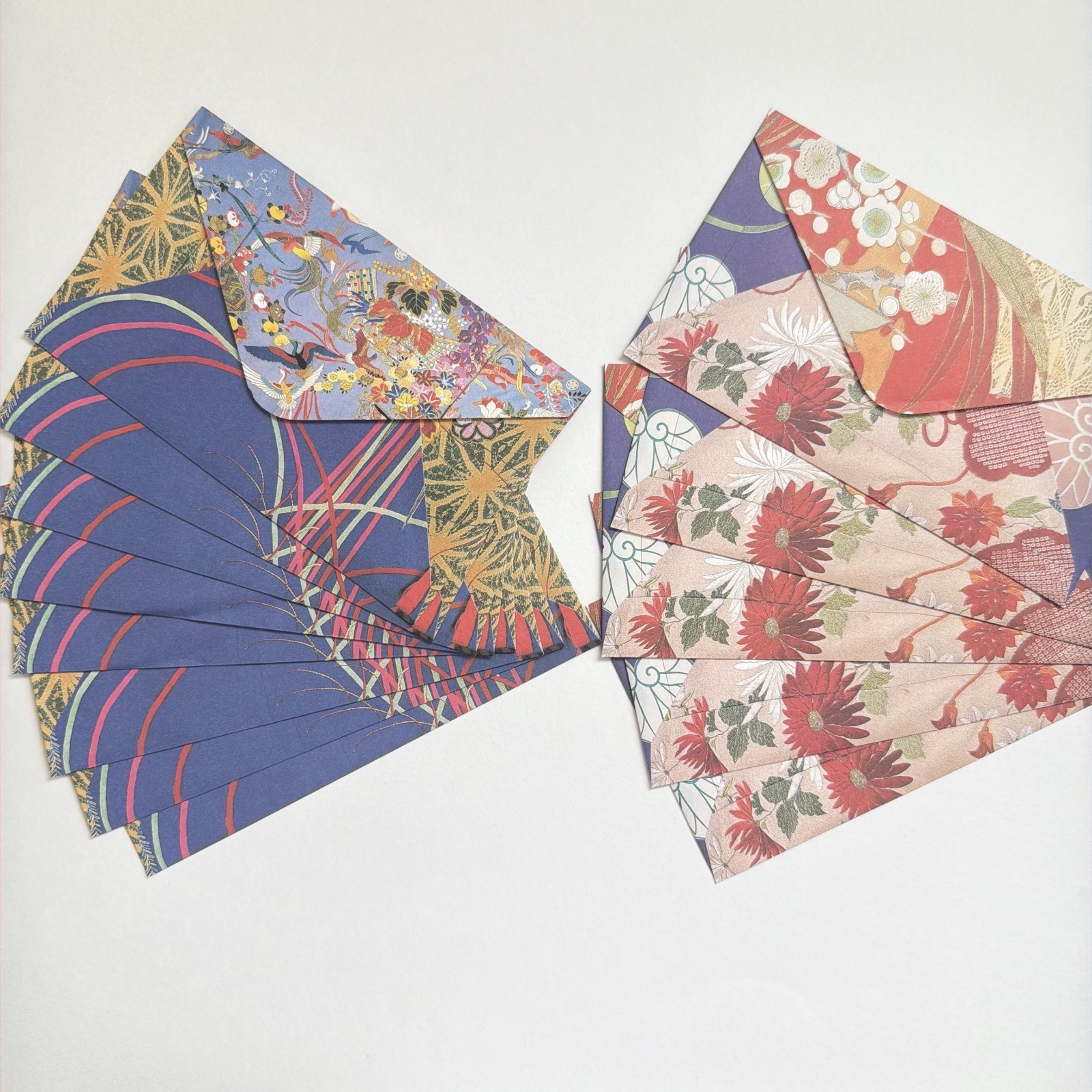 Vintage Japanese Kimono Pattern Envelopes 13pcs Traditional Stationery Showa Era