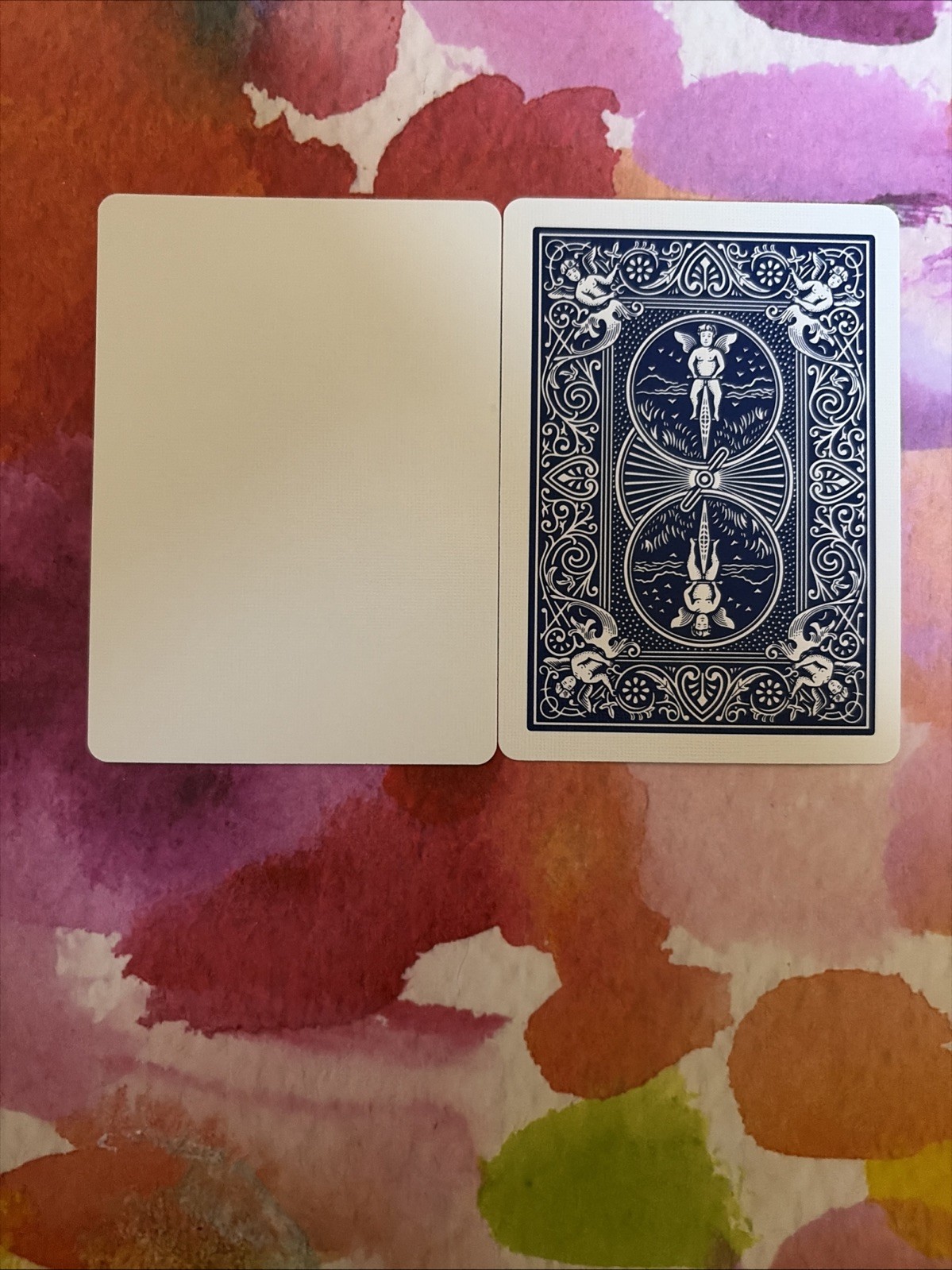 (2) Bicycle Blue Back & Blank Face Gaff Playing Cards Use for Card Magic Tricks