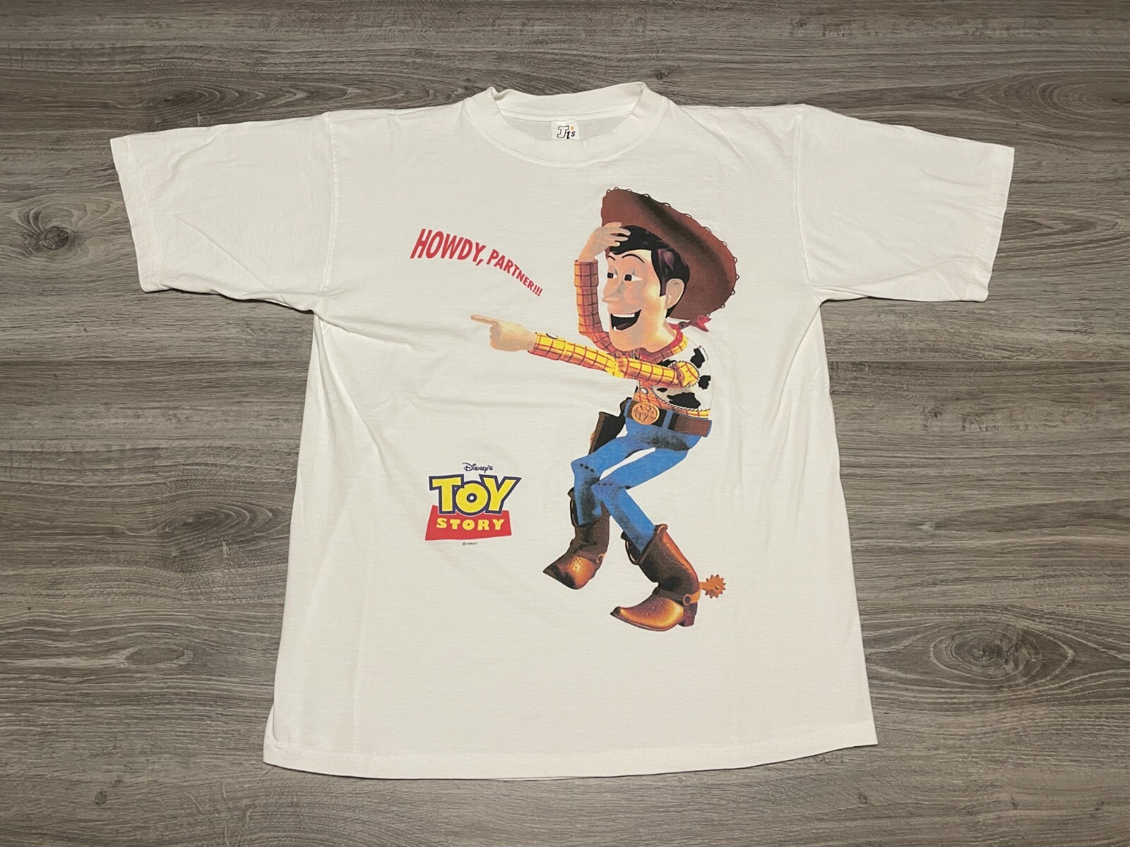 Vintage 1995 Disney Pixar Toy Story Woody Solo Howdy Partner T-Shirt Adult Large