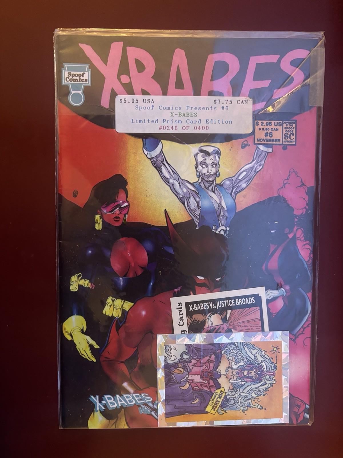 Spoof Comics #6 X-Babes Limited Edition w/Prism Cards 246/400 Adam Hughes sealed
