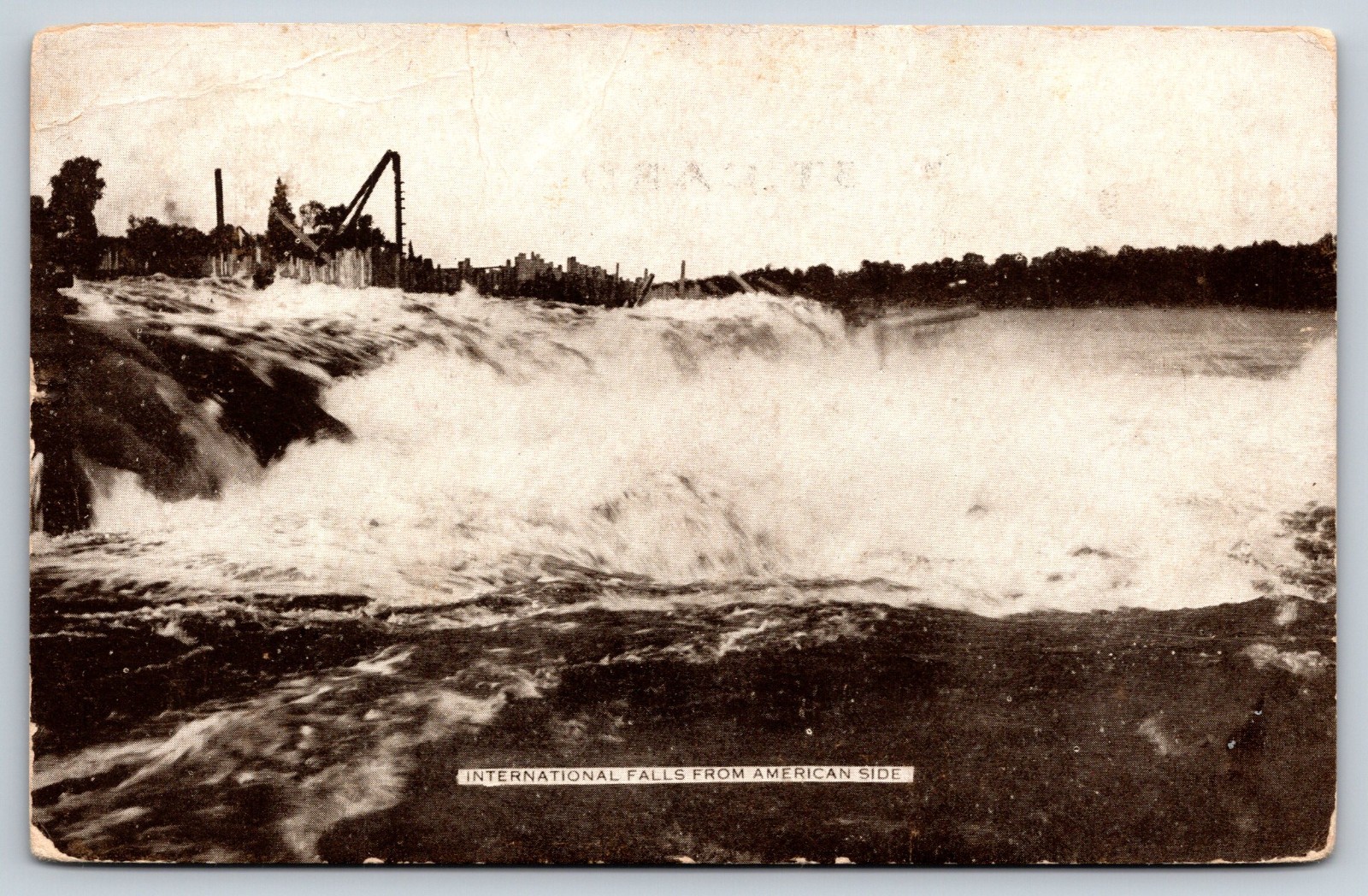 Stamped 1910, International Falls from American Side, Vintage Postcard