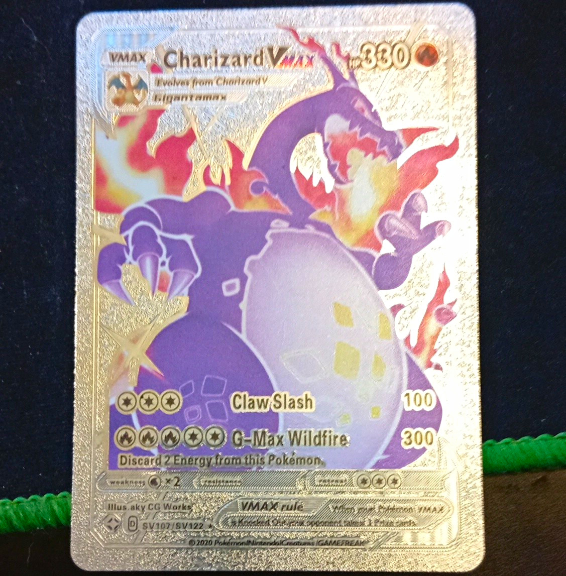 Pokémon TCG Charizard VMAX SV107/SV122 Shining Fates Shiny Vault Holo HP330