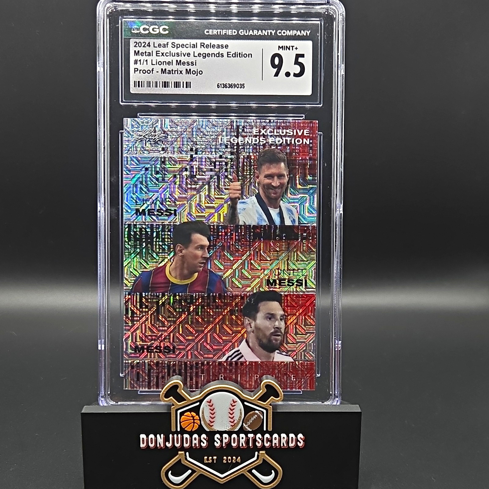 2024 LEAF SPECIAL RELEASE METAL EXCLUSIVE EDITION 1/1 MESSI MATRIX MOJO RARE CGC