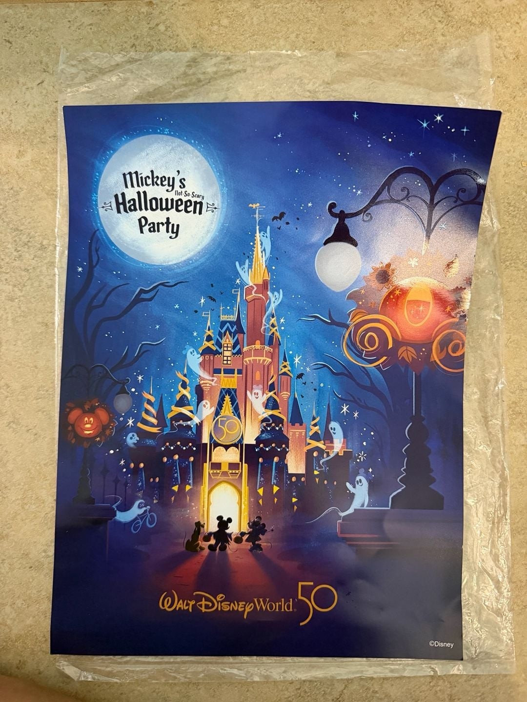 Disney Parks Mickey\'s Not-So-Scary Halloween Party 50th Anniversary Poster