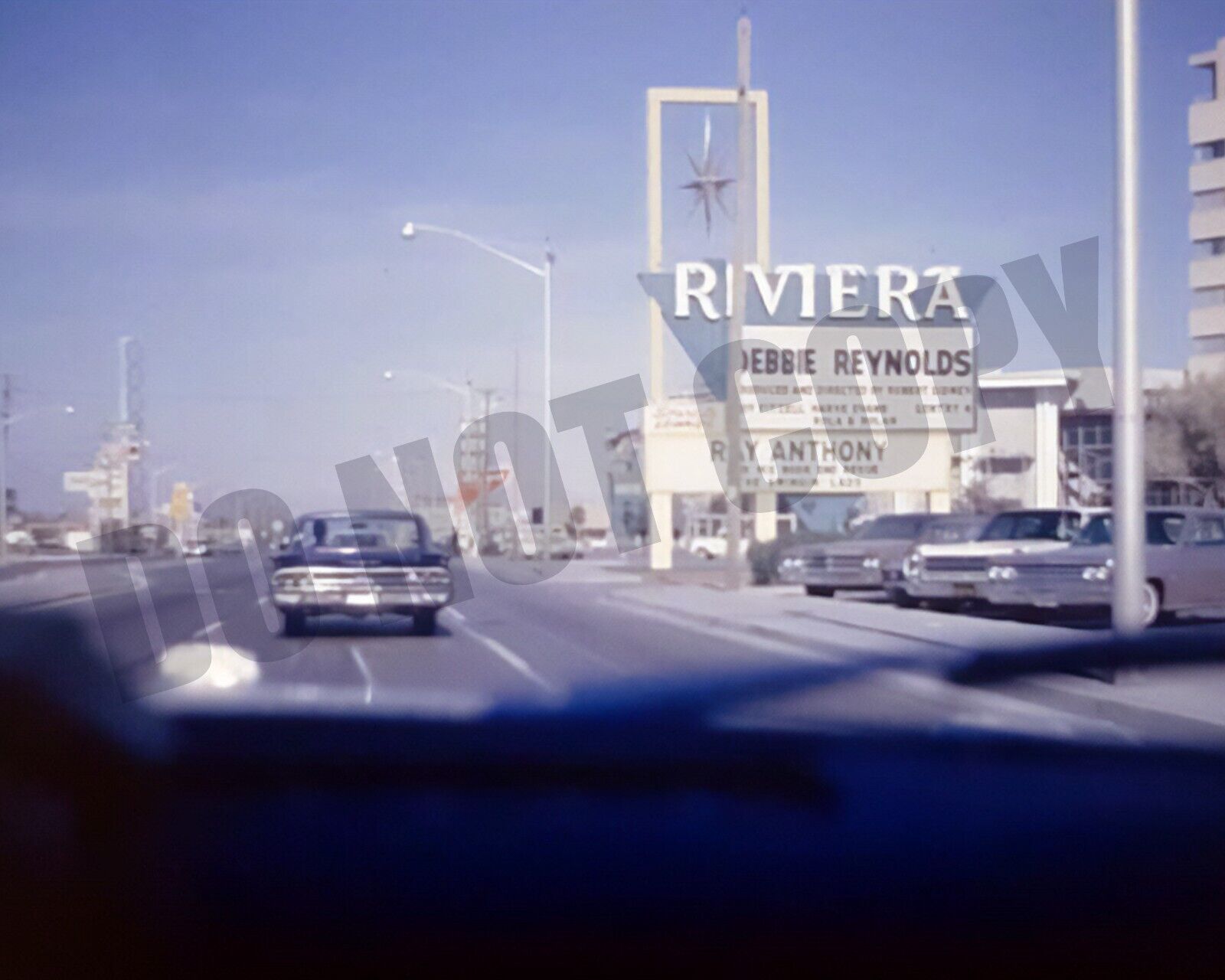1960s Debbie Reynolds Las Vegas Riviera Hotel Casino Marque From Car 8x10 Photo
