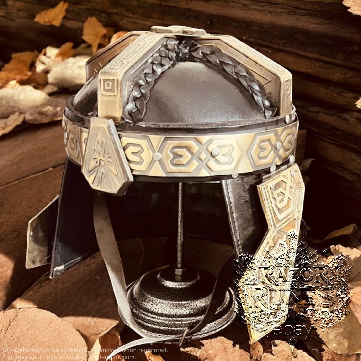 Gimli Helmet Lord of the Rings fantasy movie w/ Display Stand Gift Premium LOTR