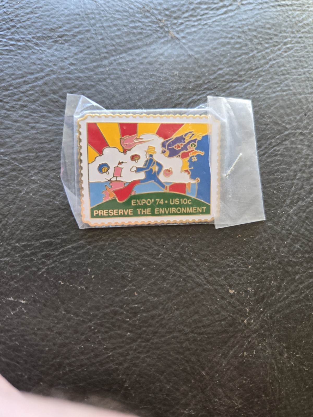 Vintage 1974 Peter Max Expo \'74 Preserve The Environment Pin 