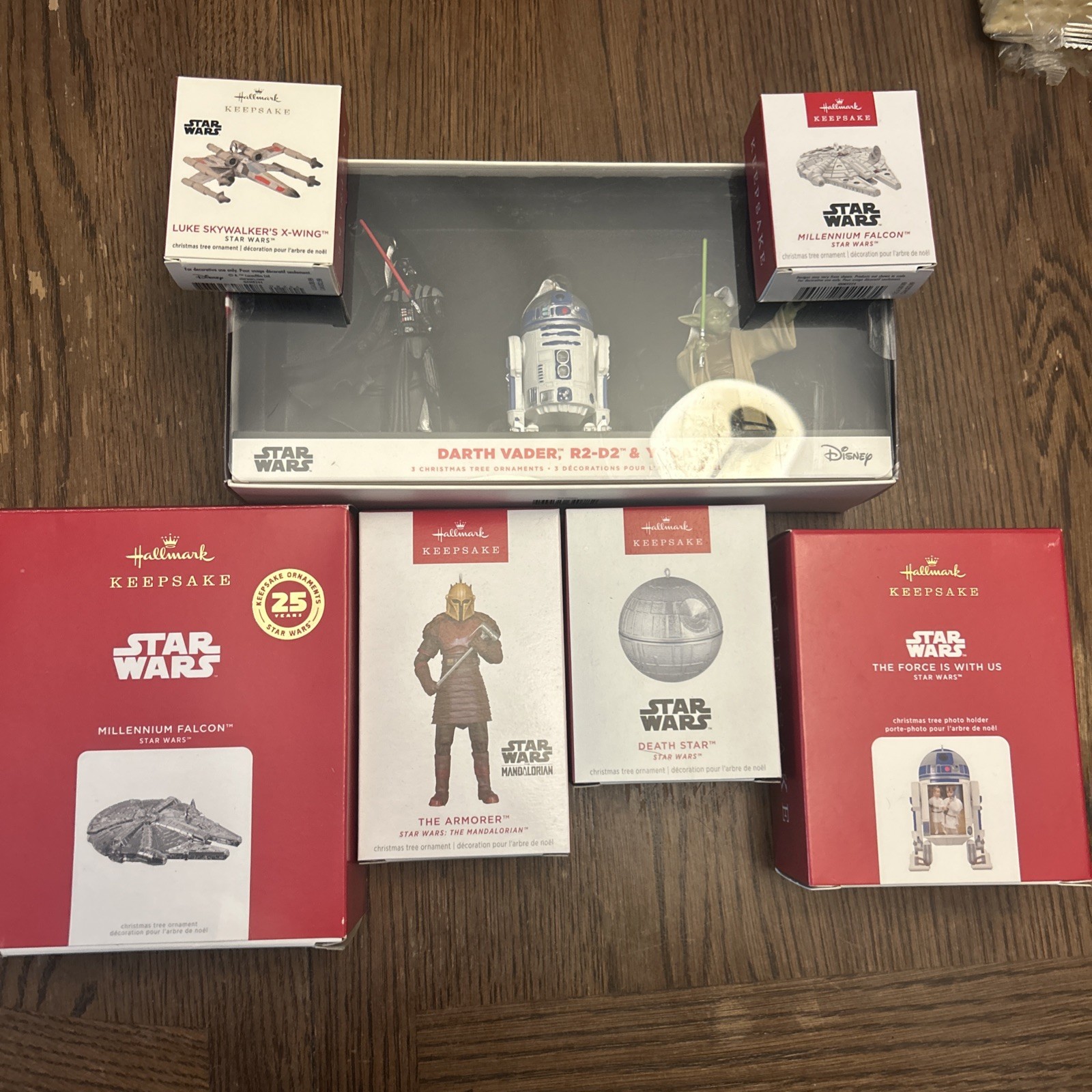 Hallmark Star Wars lot 2 mini 4 large and a 3 pack unopened Christmas ornaments 