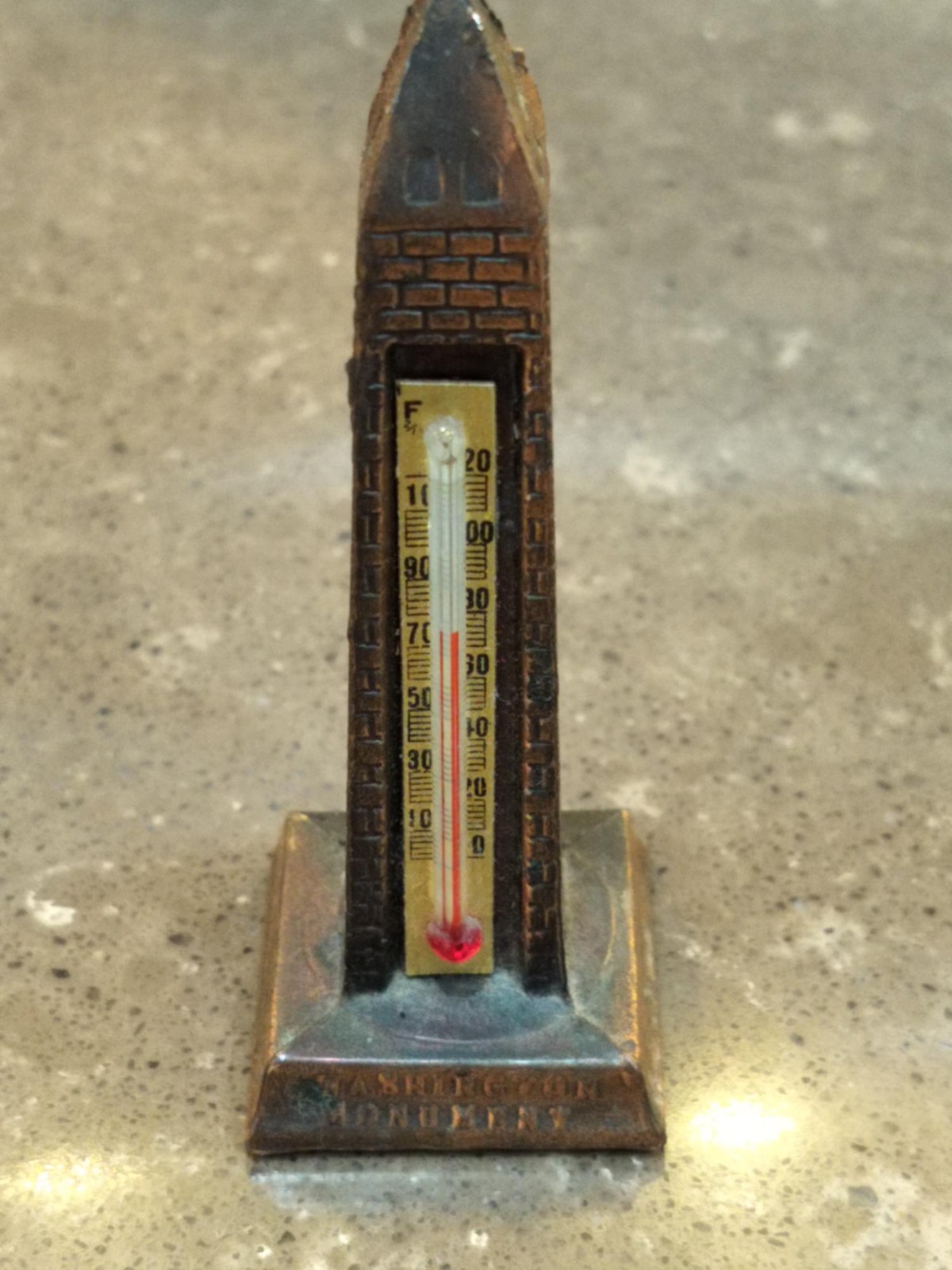 Vintage Washington Monument Metal Thermometer Souvenir 4\