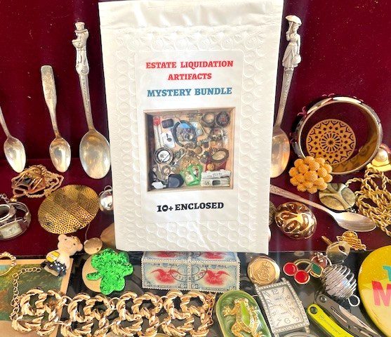 Estate Finds-Mixed smalls: Jewelry, Coins, Stamps, Watch, 10+vintage - lot C7D66
