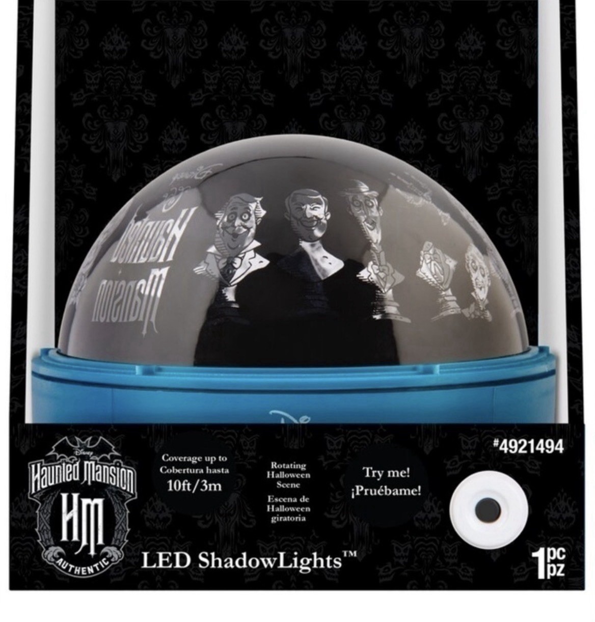 Disney Haunted Mansion Shadow Lights Halloween Rotating Blue Projector by Gemmy