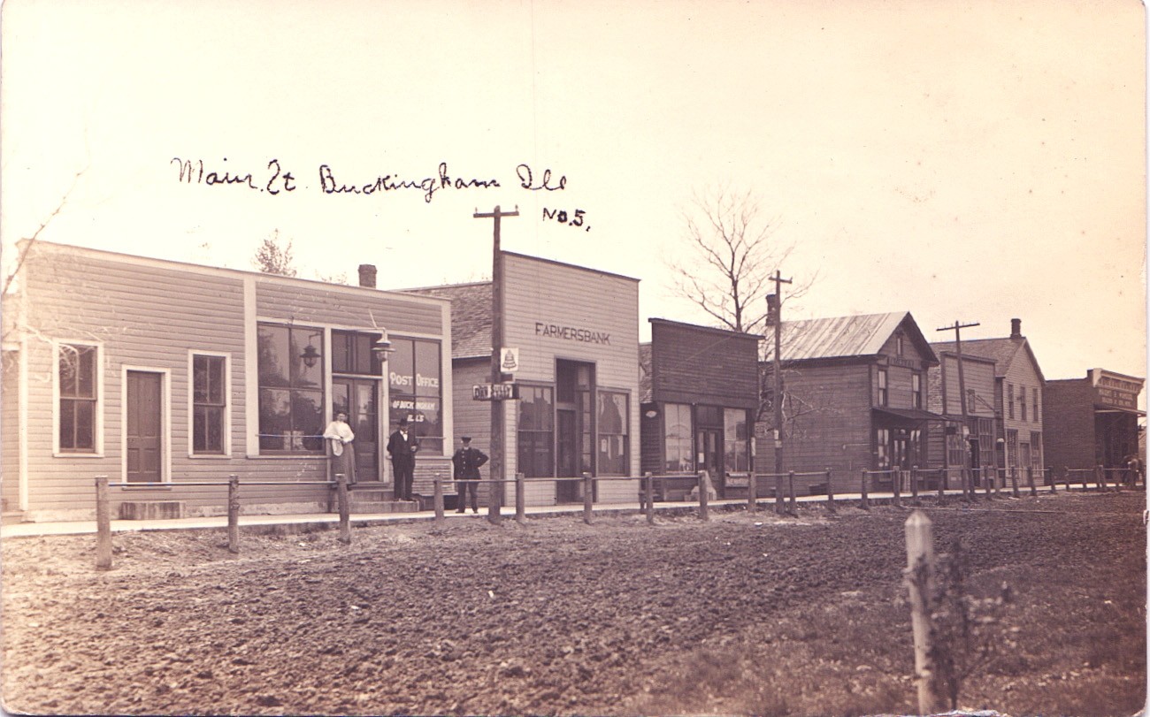 DOWNTOWN MAIN STREET buckingham il illinois real photo postcard rppc DOWNTOWN MAIN STREET buckingham il illinois real photo postcard rppc