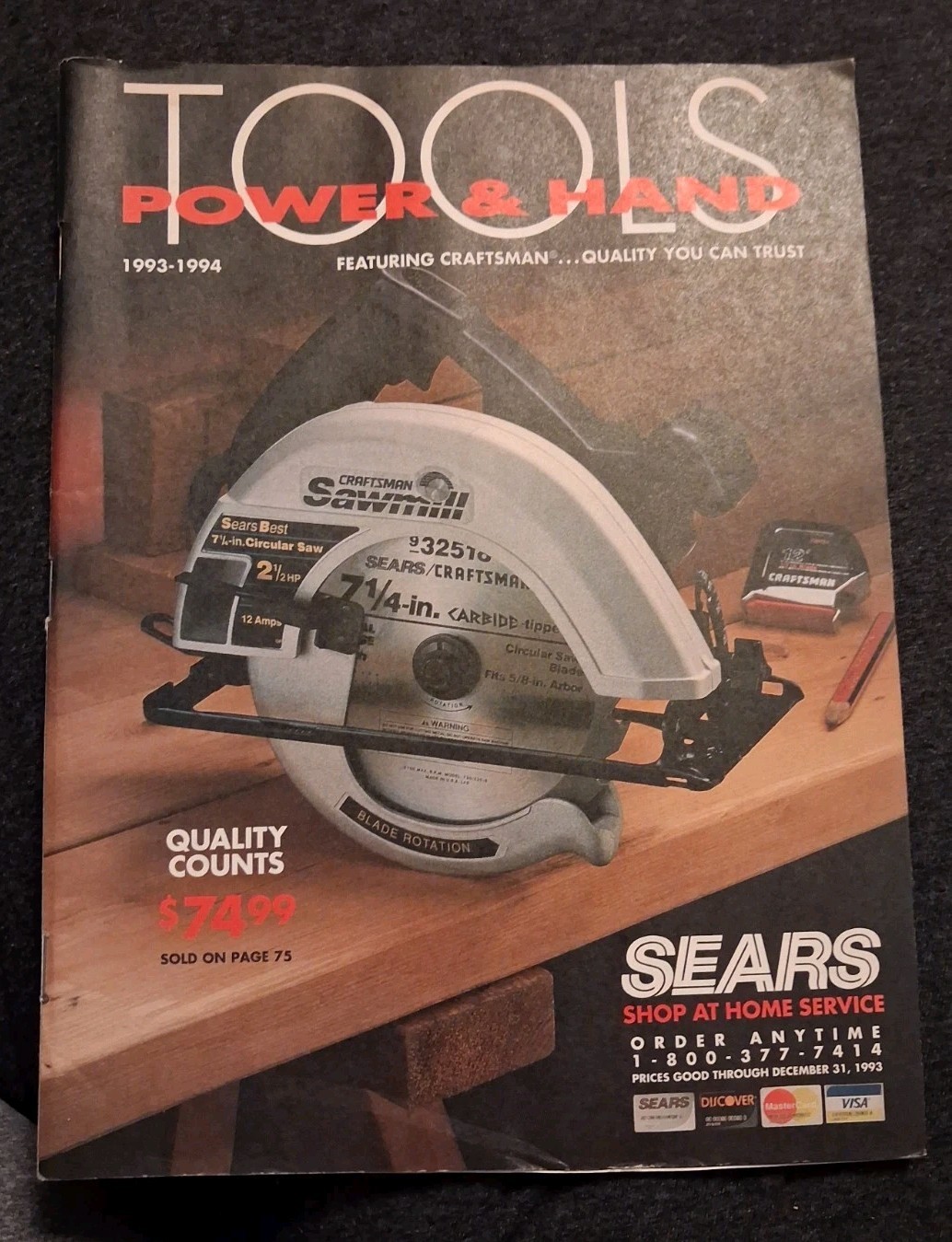 Vintage Sears Craftsman 1993-1994 Hand & Power Tool Catalog 131 Pages 