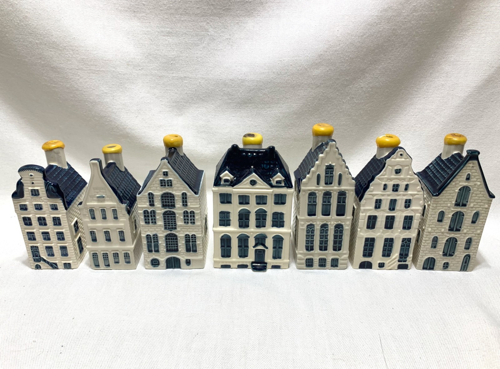 Lot of 7 KLM Blue Delft BOLS Miniature House Bottles 14, 31, 37, 48, 52, 53, 54