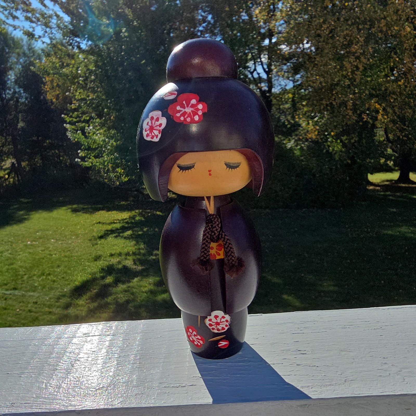 VIntage Kokeshi Wooden Japanese Doll For Good LuckHandpainted exc cond