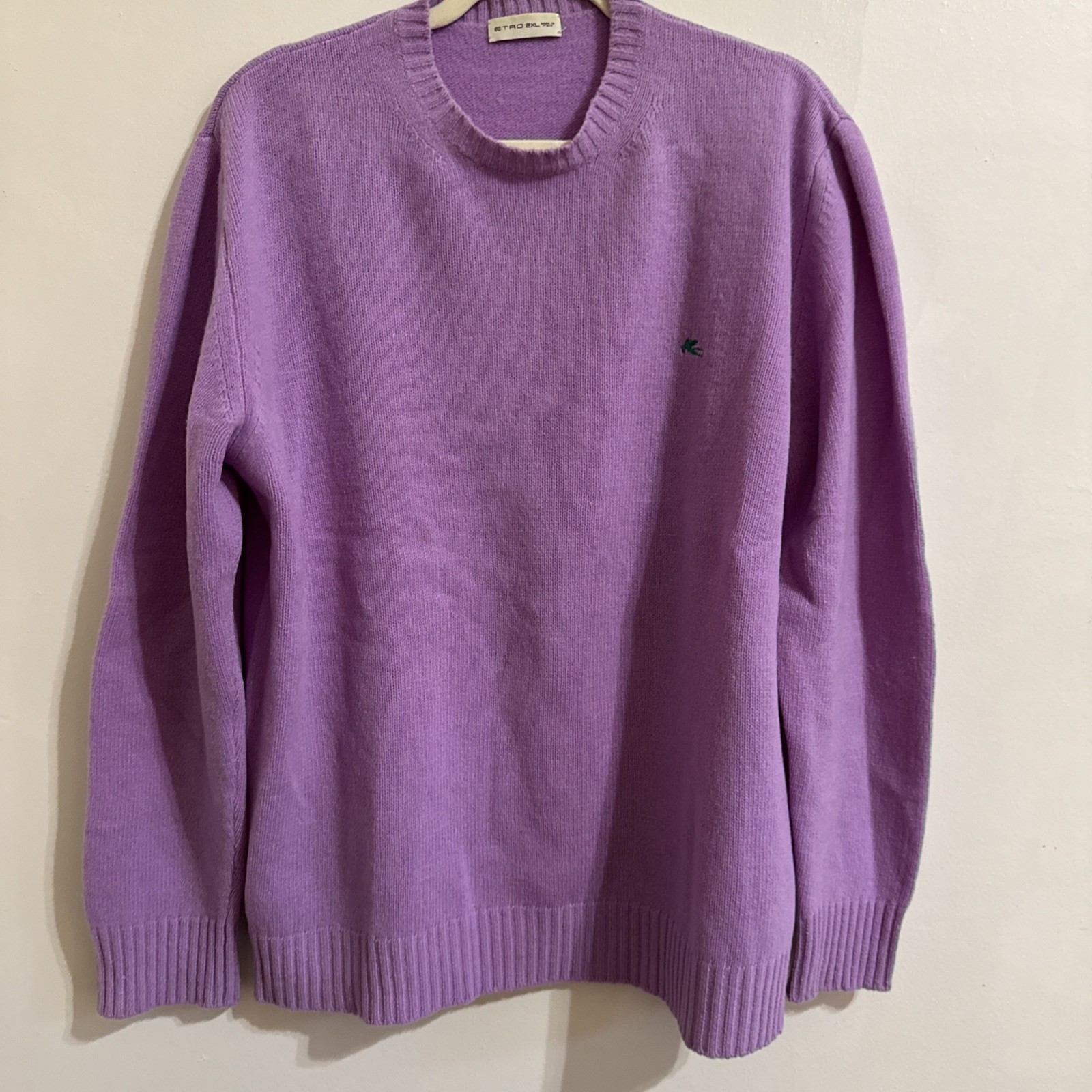 Etro 2XL Italy Sweater Pullover Lilac 24x27 Logo Z6
