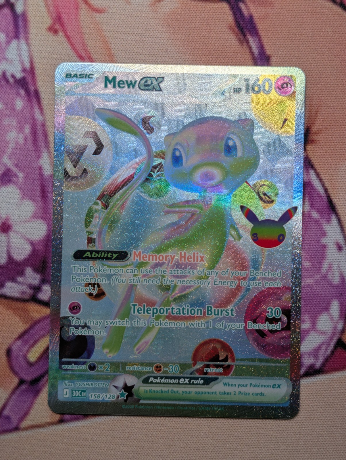 Pokémon TCG Mew ex 158/128 Futuristic Holo 30th Anniversary