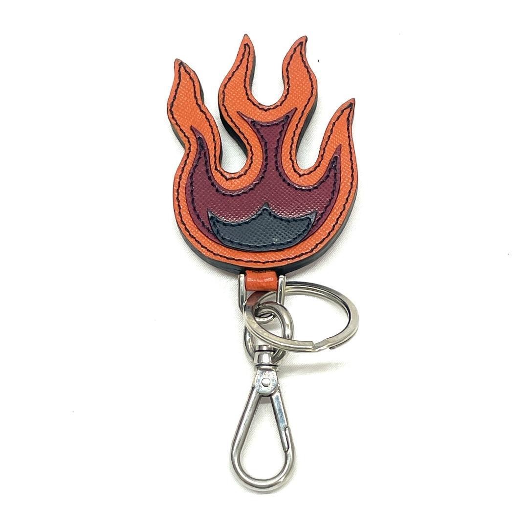 PRADA Key Ring Bag Charm Fire Flame Excellent condition From Japan