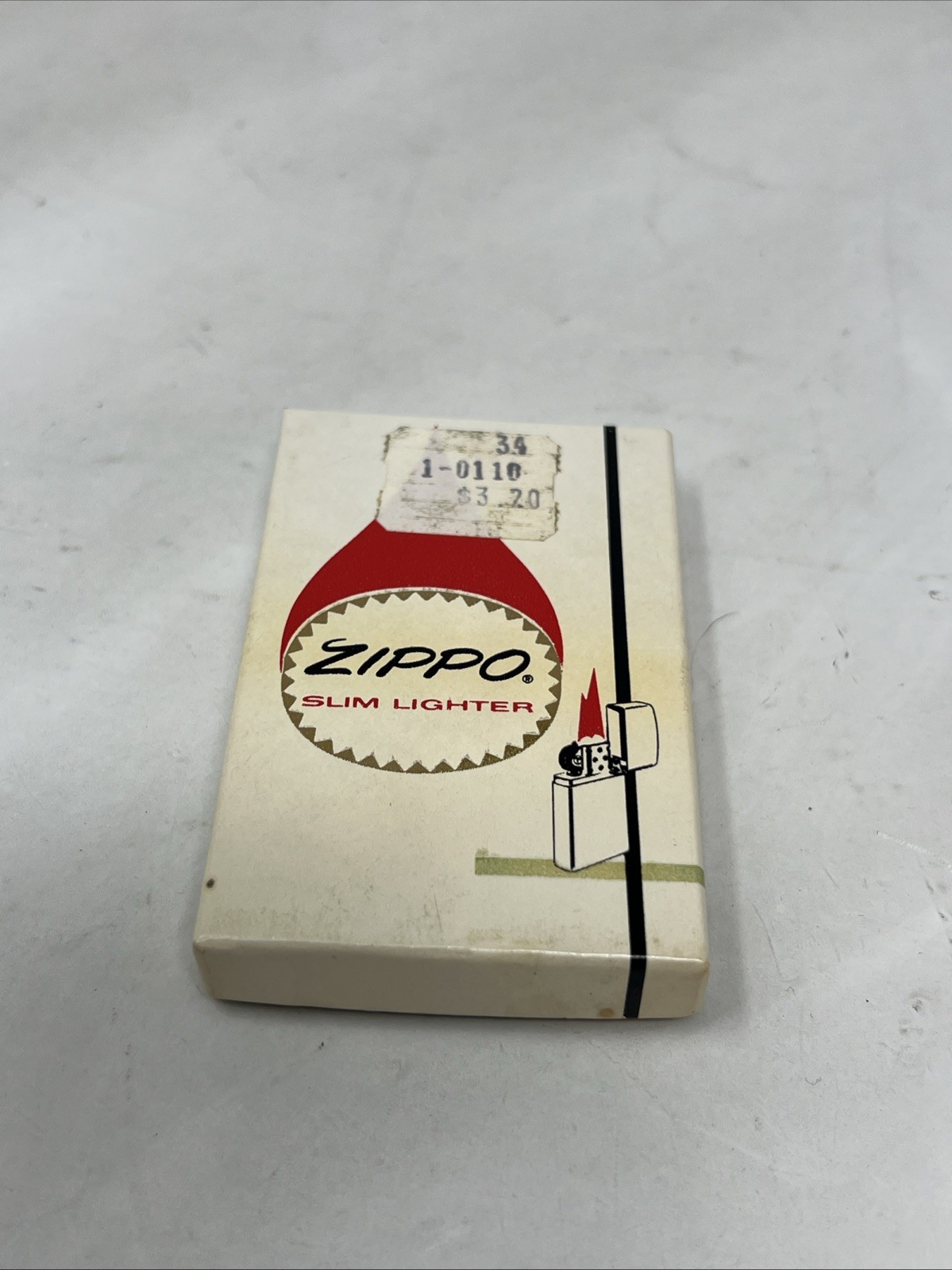 Vintage 1970\'s Zippo Slim Chrome Lighter Korea Buddha w/ Box Vintage 1970\'s Zippo Slim Chrome Lighter Korea Buddha w/ Box