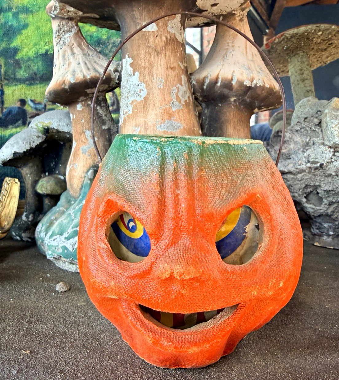 Halloween Jack-O-Lantern Pumpkin Lantern Orange Green Holiday Decor 1 Item