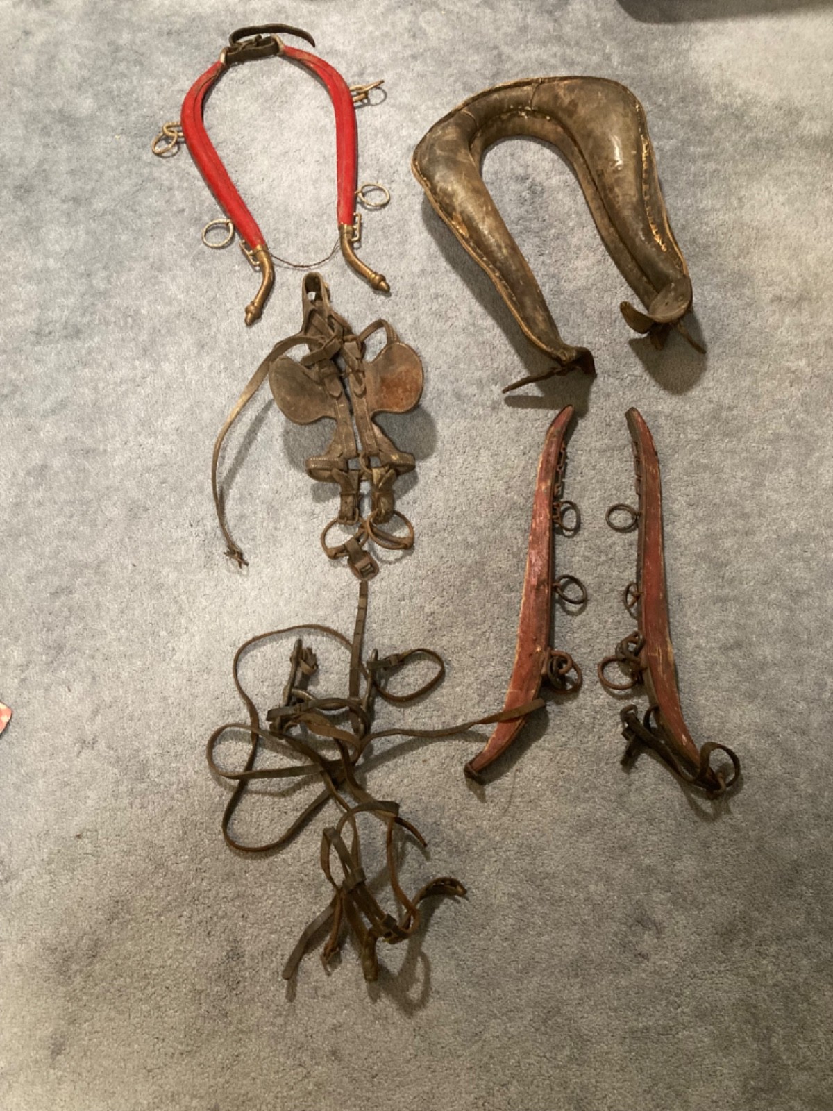 Antique Leather Horse Collar With Metal Horse Hames anterior Design Needs TLC