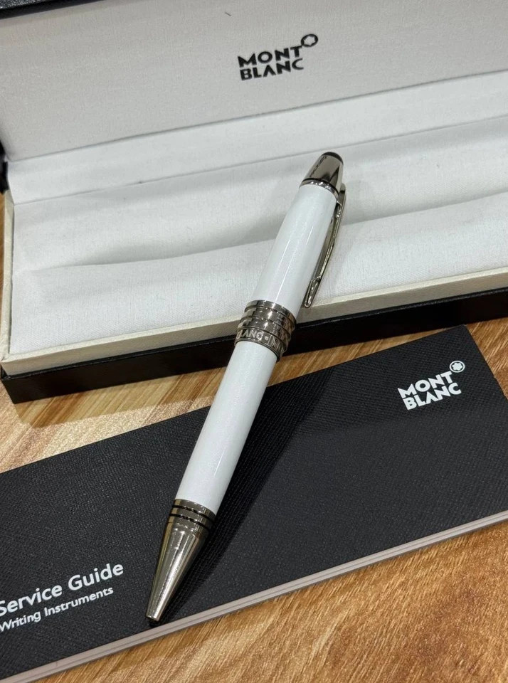 Montblanc John F Kennedy Ballpoint Pen White Silver Special Edition NIB