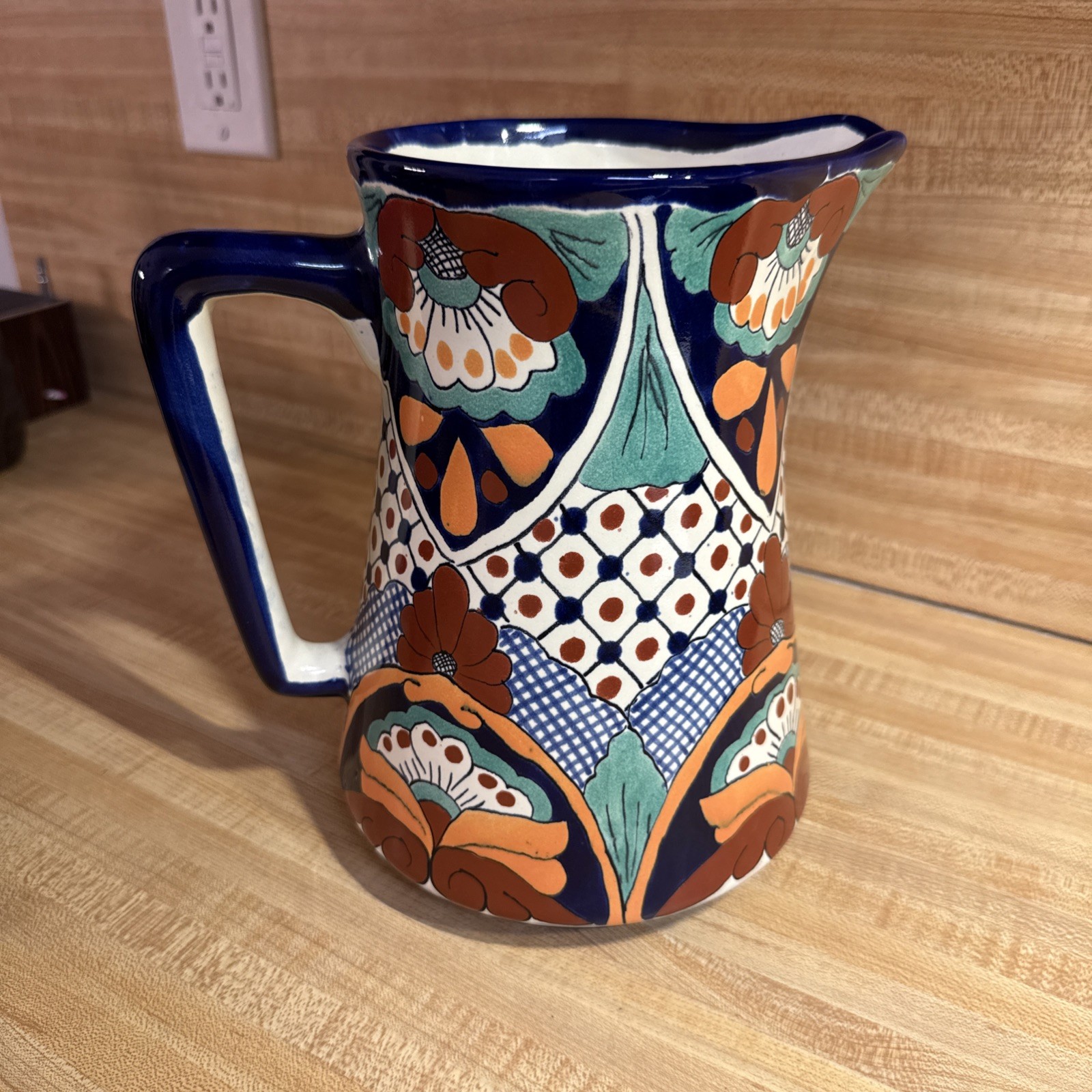 Talavera Lead Free Garay Mexico Hand Made Pitcher Vintage 