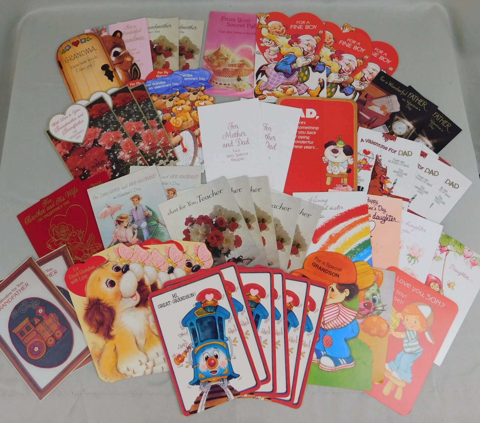 Vintage 80s American Greetings Forget Me Not Valentine\'s Day Cards 50pc Lot #A76