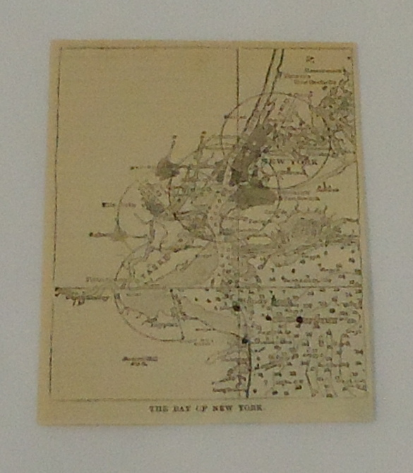 1887 small magazine engraving ~ map of BAY OF NEW YORK