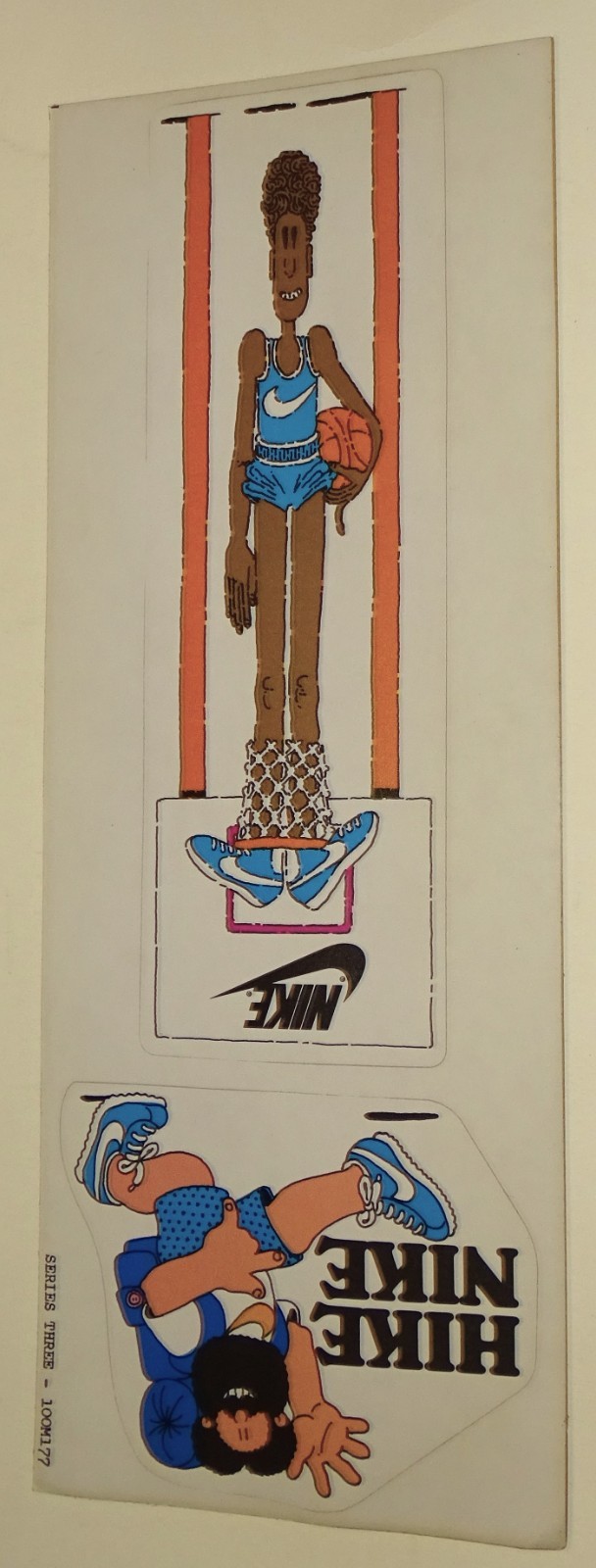 Rare Vintage 1970s Nike Promo Sticker Basketball Comic Character Graphic Logo