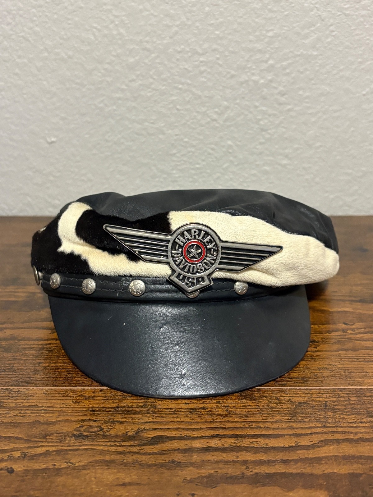 RARE VTG 90's Harley Davidson Moo Glide Bikers Captain Hat AS-IS