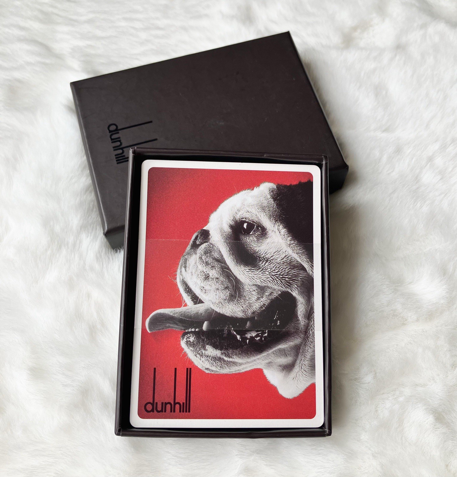 Rare vintage Alfred Dunhill French Bulldog Playing Cards Sealed W/original Box