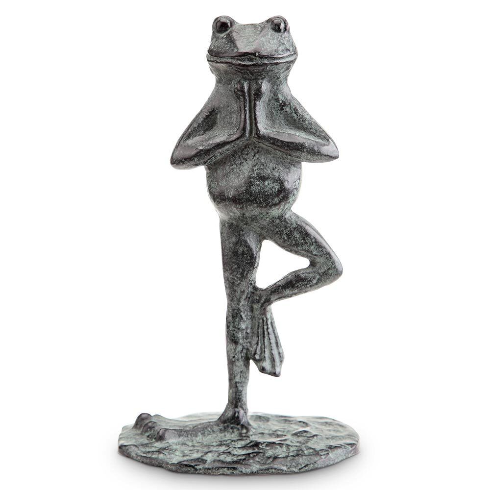 SPI Aluminum Standing Yoga Frog Shelf Decor