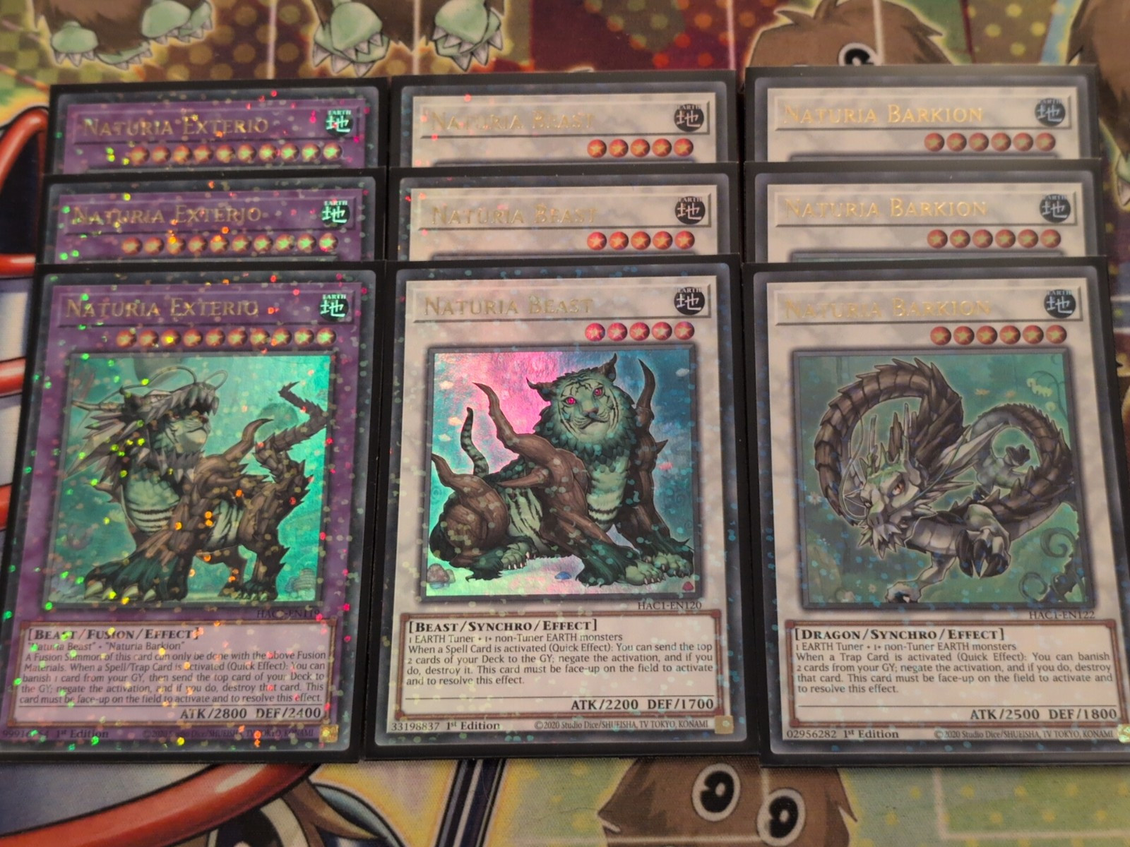 3 x Naturia Exterio/Beast/Barkion DT Ultra 1st Edition HAC1-EN119/120/122 YuGiOh