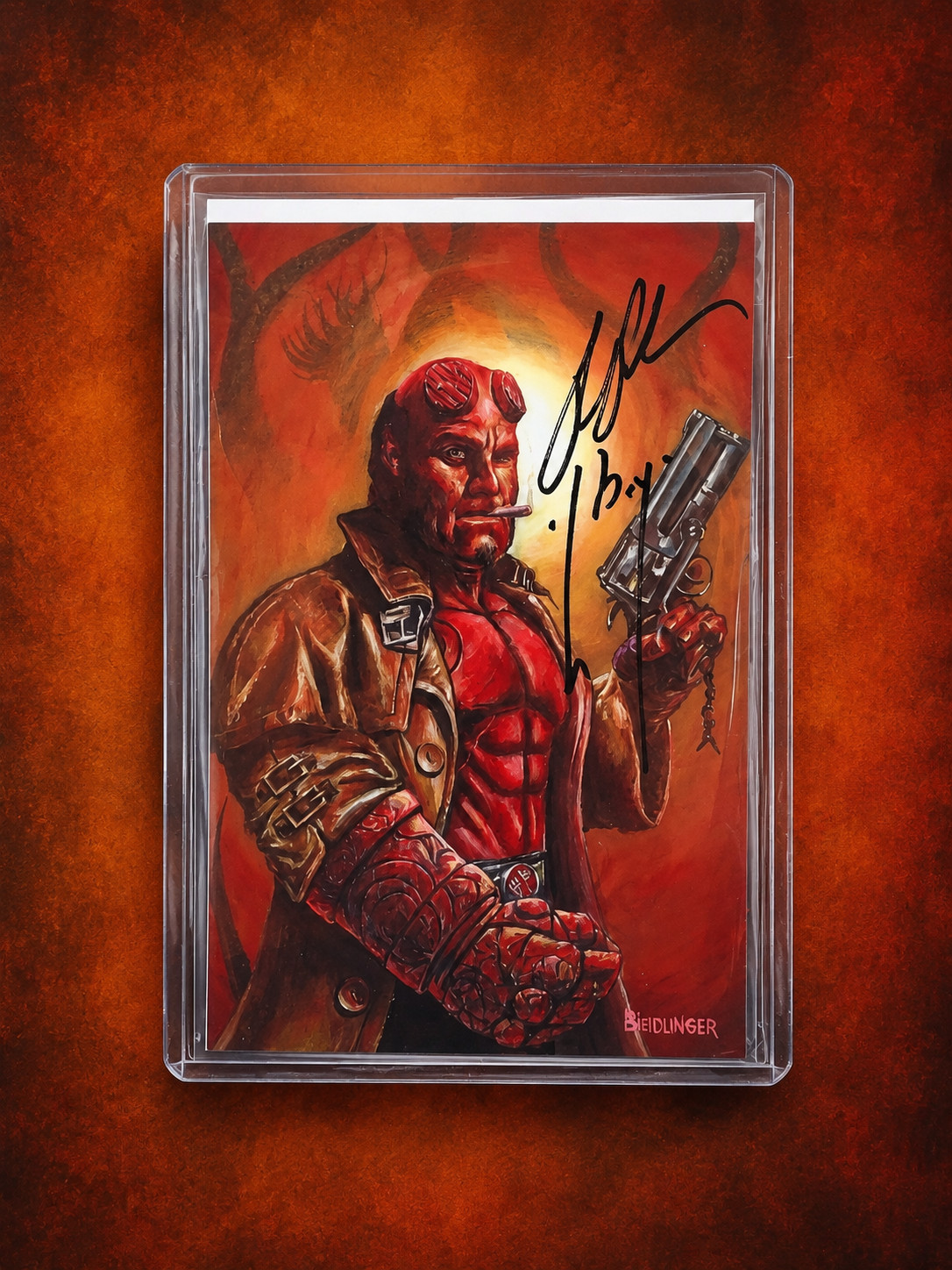 Cerberus Artist Showcase Leather Cover Niedlinger Hellboy ~ Sig by Ron Perlman