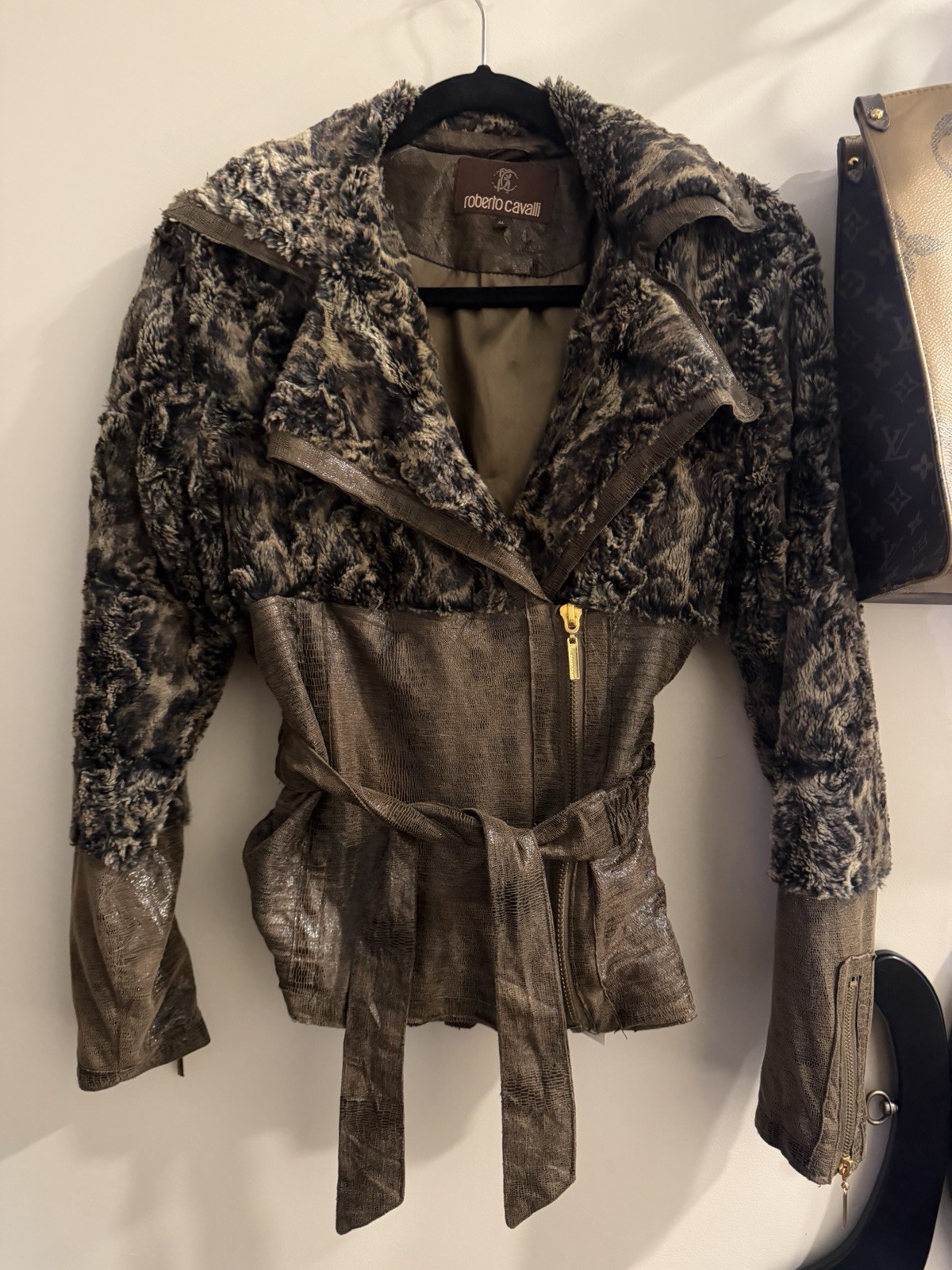 Vintage Roberto Cavalli Animal Print Jacket Size XL Fits Like Medium