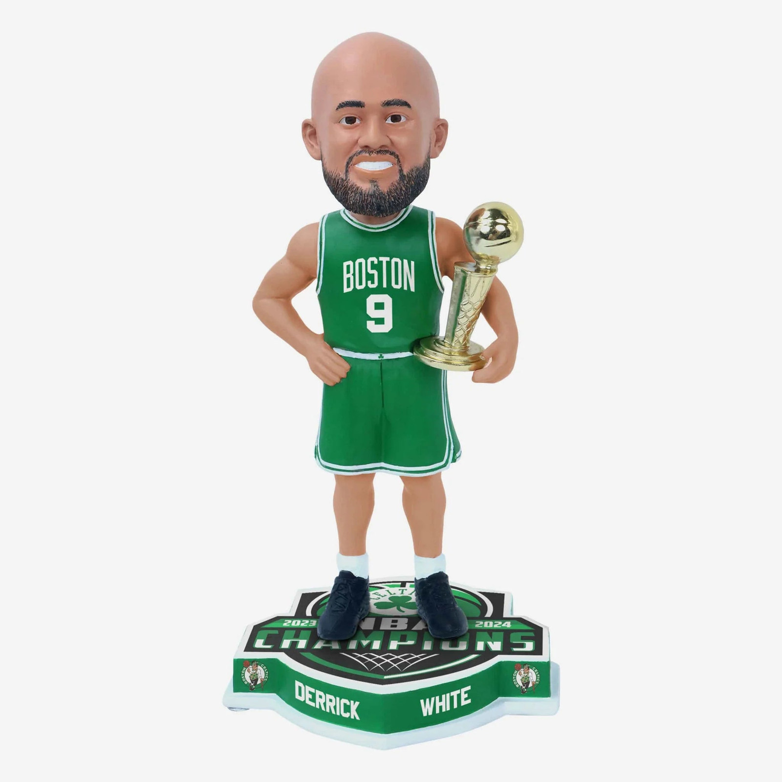 Derrick White Boston Celtics 2024 NBA Champions Green Jersey Bobblehead NBA