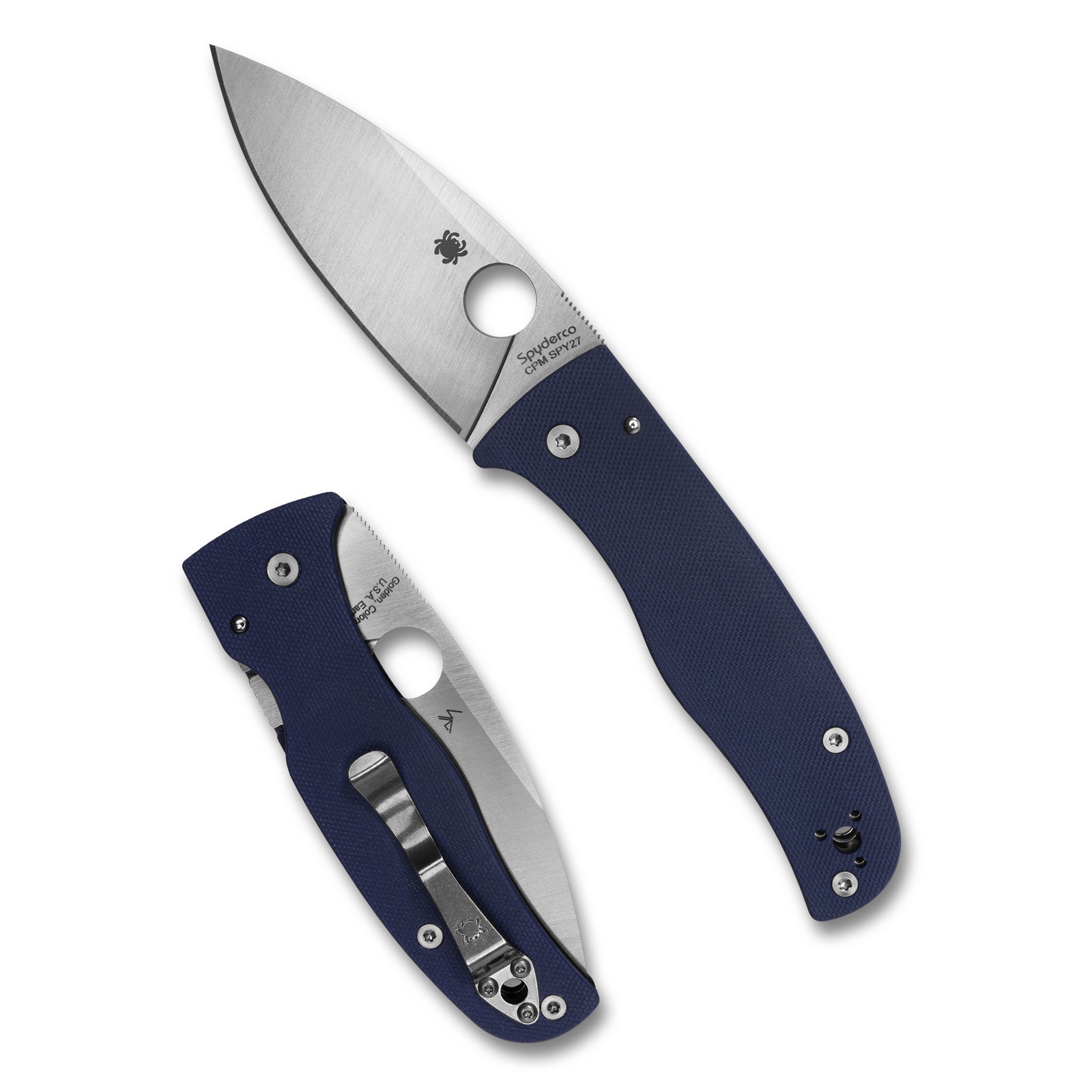 Spyderco Bodacious C263GPCBL Folding Knife CPM SPY27 Cobalt Blue G-10