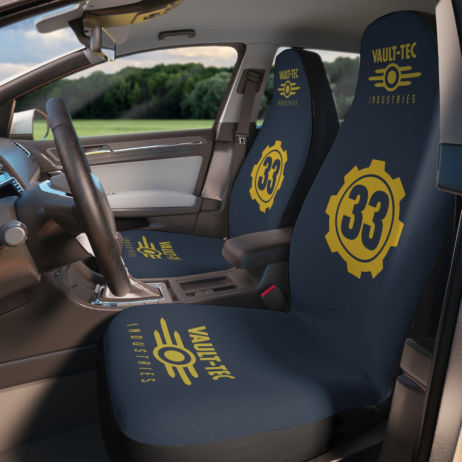 Vault-Tec Car Seat Covers - Vault 33 Fallout Seat Covers Gift for Gamers