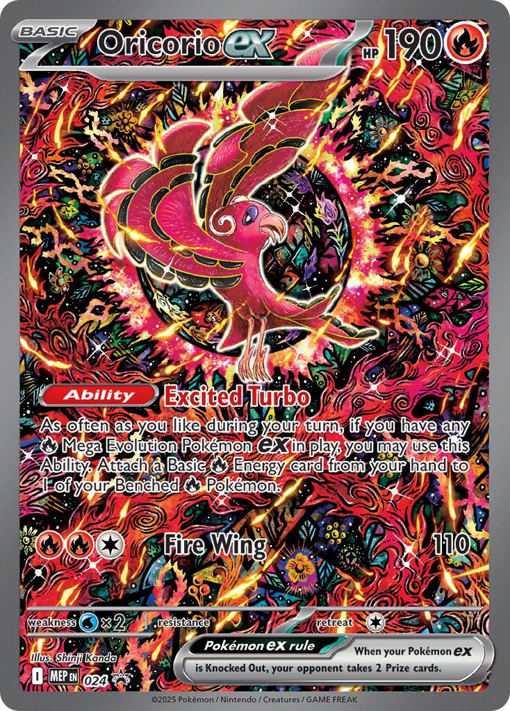 Pokemon Oricorio ex 024 Mega Evolution Promo #24 Holofoil Near Mint TCG