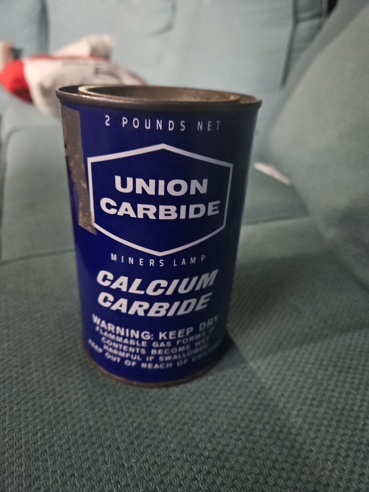 Vintage Carbide Mining Tin Sealed Antique Tin