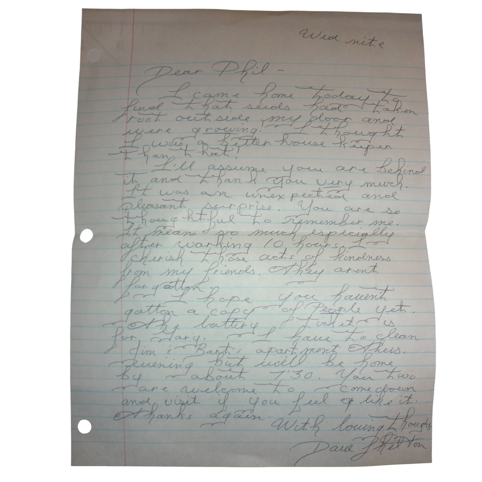 Vintage  Letter Dave Shelton (National Lampoon) to Philip Meyer / Galás Archive