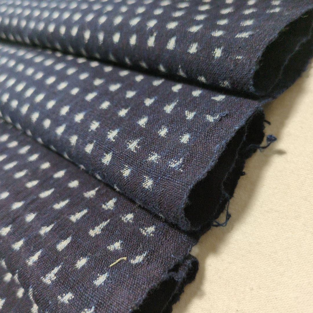 Vintage Japanese Fabric Indigodyed old cloth cotton Yukinko Kasuri Kurume kimono