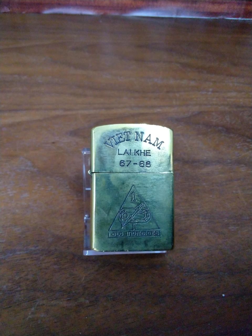 Vintage 1967-68 Vietnam ZIPPO Lighter 1st Infantry Division Big Red One Lai Khe